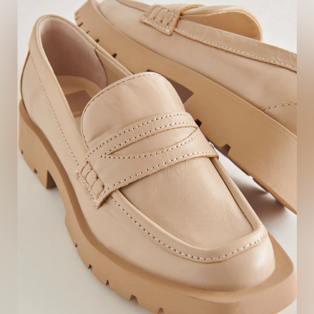 Dolce Vita Elias Sesame Crinkle Patent leather Loafer
